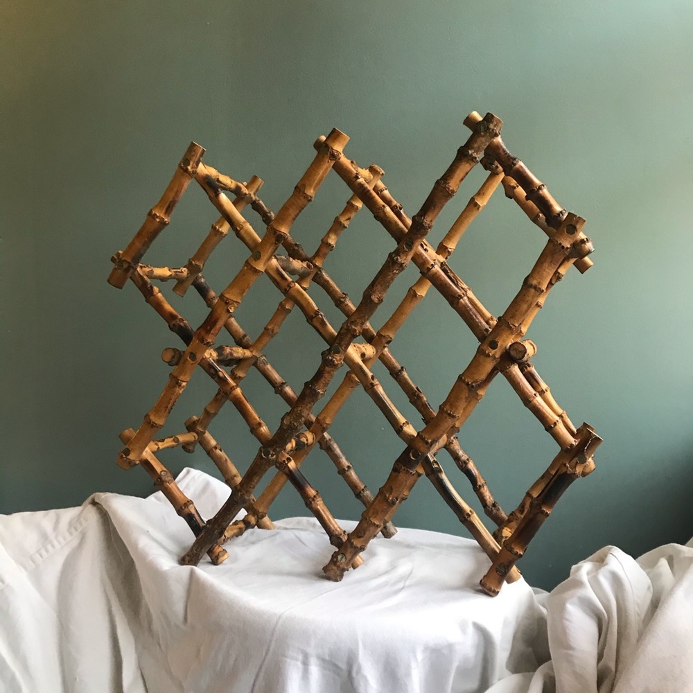 Boho Accordion Bamboo Winerack